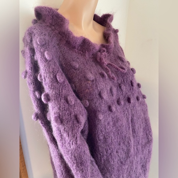 Gorgeous feminine handmade wobble sweater wool mohair mix - Picture 4 of 8